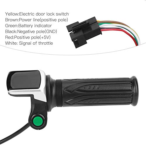 VGEBY Empuñadura del Acelerador de la Bicicleta, Pantalla LCD de cantidad eléctrica Empuñadura del Acelerador Que Regula la Velocidad de la Bicicleta eléctrica(36V)