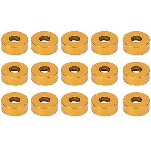 VGEBY M3 Arandela avellanada, 15 piezas M3 Arandela de cabeza Junta de cabeza avellanada de aleación de aluminio Junta cóncava de alta resistencia para modelo RC(oro)