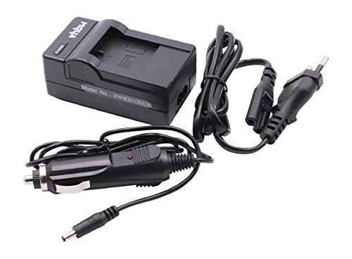 vhbw Cargador Compatible con Qumox SJ4000 WiFi, SJ5000 WiFi, SJ6000 batería de cámara - Soporte + Adaptador Coche, Indicadores de Carga LED