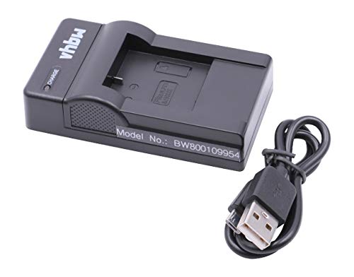 vhbw Cargador USB Compatible con Qumox SJ4000 WiFi, SJ5000 WiFi, SJ6000 batería de cámara - Soporte, Indicadores de Carga LED