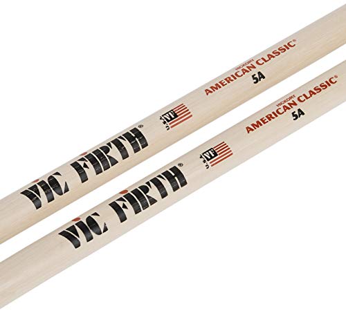 Vic Firth American Classic 5A - Baquetas, Nogal Americano, Punta de Madera