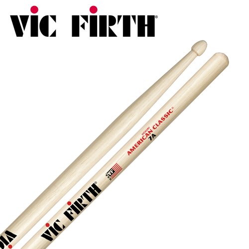 Vic Firth American Classic 7A - Baquetas, Nogal Americano, Punta de Madera