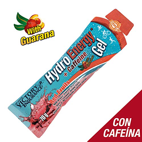 Victory Endurance Hydro Energy Gel Caffeine Red Fruit 70g.Textura más líquida. 42 mg de cafeína por gel.