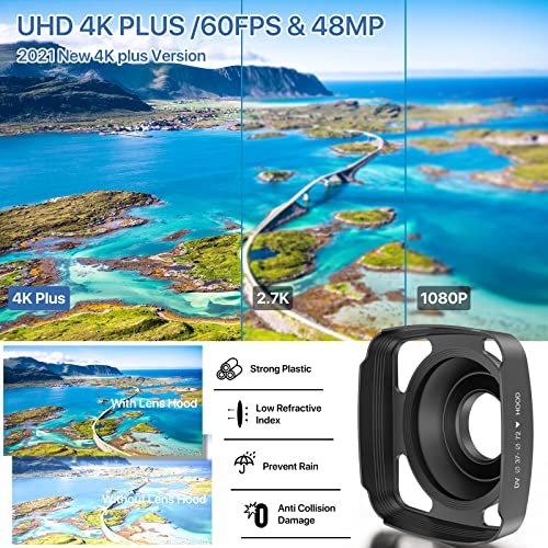 Videocámara 4K Ultra HD 48MP Camara,WiFi IR Visión Nocturna Camara Video,Zoom Digital 16X 3.0 IPS Pantalla Táctil Giratoria De 270 °Youtube cámara con Micrófono,Estabilizador,Control Remotol