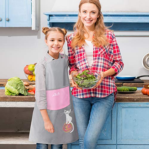 Viedouce Delantal Pintura Infantil Niños Niñas, Delantal Cocina para Niños Impermeable - Ajustable Delantales de Artista Infantil,Delantal Niños para Hornear Artesanía (4-13 Años)