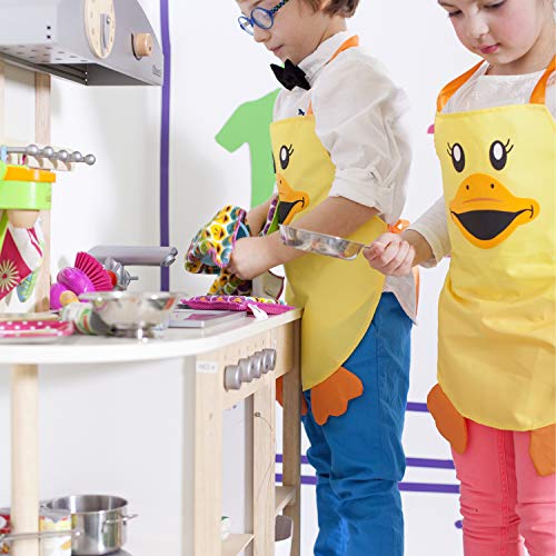 VIGAR Infantil Ducks, Sintético-Delantal Impermeable Perfecto para cocinar o par Jugar sin Riesgo de Que se estropee la Ropa, Amarillo