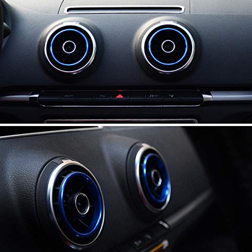 VIGORFLYRUN PARTS LTD 4pcs Coche Aire Acondicionado Ventilación Adorno Decoración Estilo para A3 S3 2013-2016 / Q2 2017, Protección Interior Accesorios - Azul