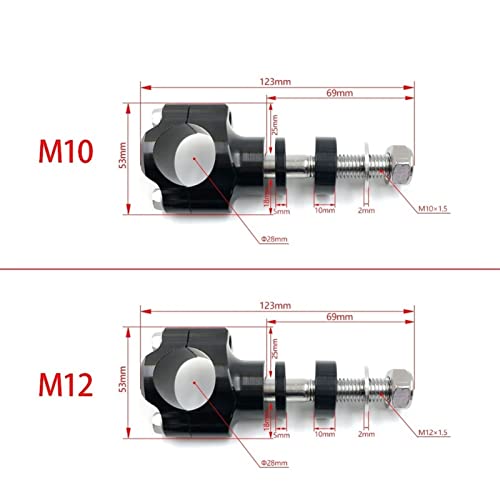 VIKOMN 2 Piezas CNC 2 8mm Fuera de la Carretera Barra de Motocicleta Abrazaderas Manillar Riss Adaptador Ajuste for KTM Apto for Suzuki Apta for B-M-W 1-1/8 Moto de la Suciedad del Pozo