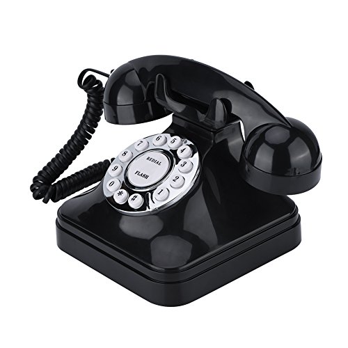 Vintage Phone/Retro Phone, Vintage Classic Multi Function Home Telephone Retro Wire Teléfono Fijo para Oficina casa - Negro