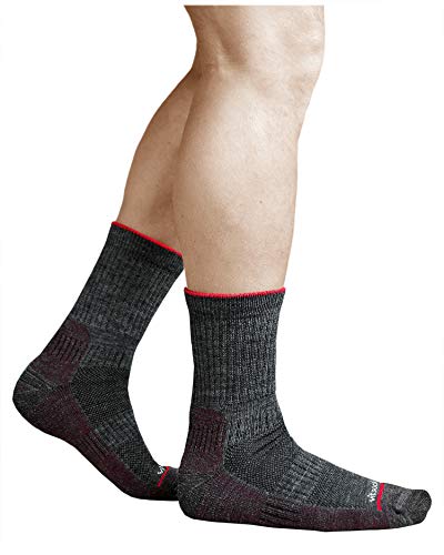 vitsocks Calcetines Senderismo Lana MERINO Trekking Anti-ampollas Hombre Calientes Acolchados, 2x pack: verde gris, 43-46