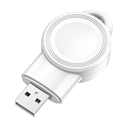 Viudecce Cargador InaláMbrico Qi PortáTil para Iwatch 5 4 Cable de Cargador USB de EstacióN de Carga para Watch Series-Blanco