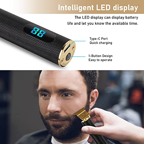 Vivibel Maquina Cortar Pelo, Máquina Afeitar Barba Profesional, Eléctrica Cortapelos Hombre con Pantalla LED, Carga Rápida USB Inalámbrica Cortadora de Pelo para Barba, Apto para familias/peluqueros