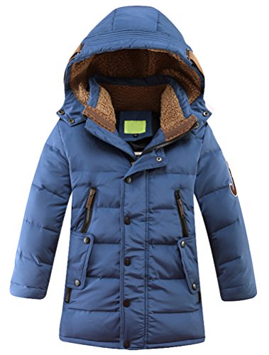 Vogstyle Abrigo de Invierno con Capucha para Niños Azul 6-7 años/Altura 120-130