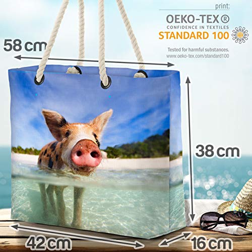 VOID Playa Piggy Bolsa de Playa 58x38x16cm 23L Shopper Bolsa de Viaje Compras Beach Bag Bolso