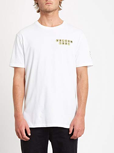 Volcom Elzo Durt FA SS Camiseta de Manga Corta, Hombre, White, XS