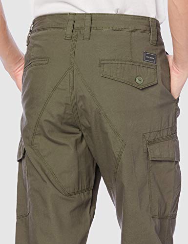 Volcom Miter II Cargo Pant Pantalón, Hombre, Army Green Combo, 33