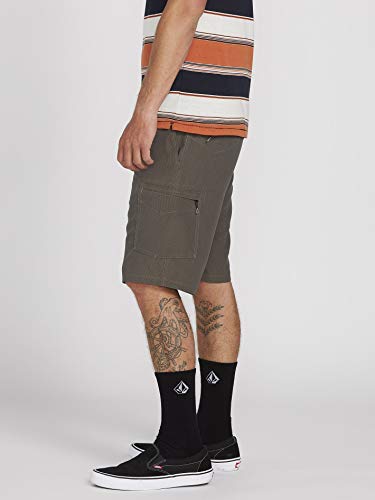 Volcom SNT Dry Cargo 21 Pantalón Corto, Hombre, Dark Charcoal, 34