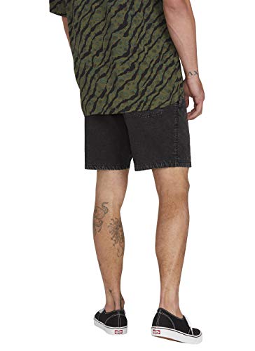 Volcom Steppen EW Short 17" Pantalón Corto, Hombre, Black, L