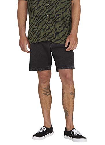 Volcom Steppen EW Short 17" Pantalón Corto, Hombre, Black, L