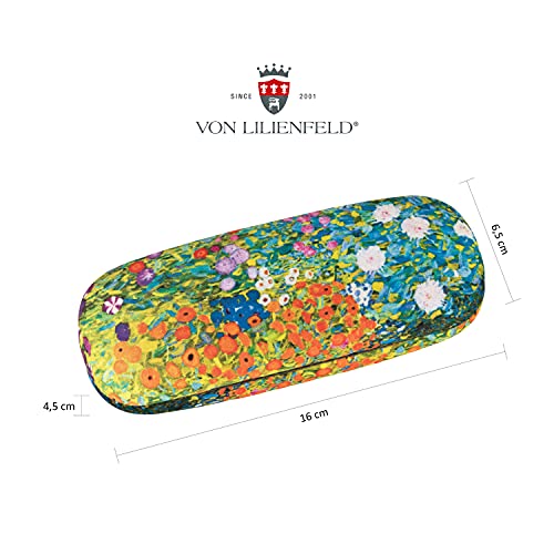 von Lilienfeld Estuche Gafas Jardín de flores de Gustav Klimt Funda Ligeramente Estable Colorido Paño de limpieza