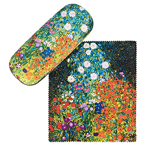 von Lilienfeld Estuche Gafas Jardín de flores de Gustav Klimt Funda Ligeramente Estable Colorido Paño de limpieza
