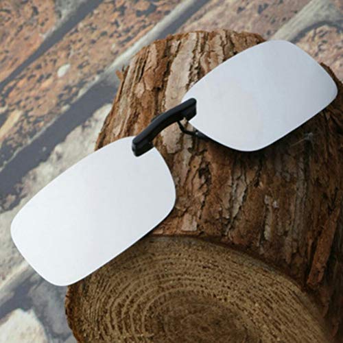 VORCOOL 3pcs Gafas de Sol de Clip en Flip Up Lente polarizada sin Marco Rectangle Lens Clip de Gafas de Sol graduadas Gafas para Myopia Glasse