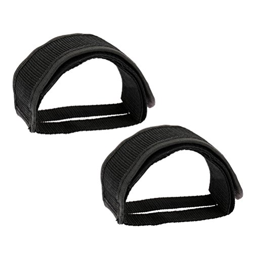 VORCOOL Vélo Pédales Strap Ceinture Vélo Fixed Gear Vélo Lot DE 2 Pieds de Pédale avec Bretelles de Colle Pédale Toe Clip Ceinture Strap Lot DE 2 (Noir)