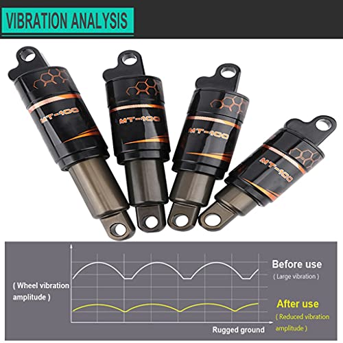 VPPV Amortiguadores de Bicicleta 165mm 190mm Bicicleta Aleación Aluminio Amortiguadores Resorte Traseros 750lbs / 850lbs / 1000lbs Suspensión Bicicleta MTB (Size : 165mm*750LBS)