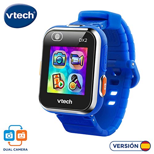 VTech - Kidizoom Smart Watch DX2, Reloj inteligente para niños, doble cámara de fotos, vídeos, juegos, color Azul, Versión ESP (80-193822)