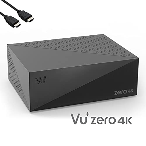 VU Zero 4K - Receptor de satélite HDR HDR con sintonizador DVB-S2X, receptor inteligente E2 Linux, CI+ lector de tarjetas, reproductor multimedia, HbbTV Mediathek, USB, 300Mbit WiFi + HDMI EasyMouse