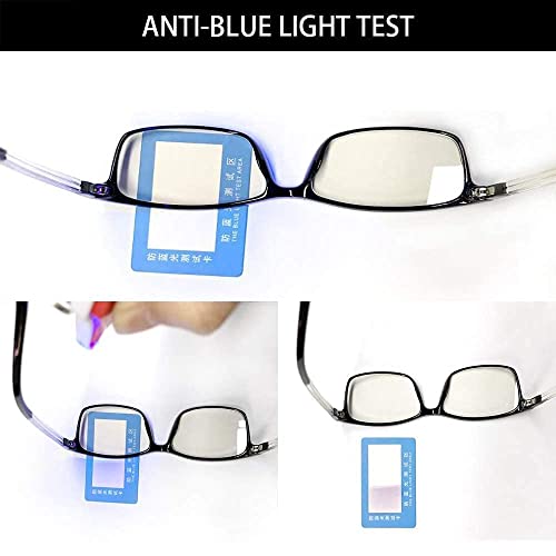 VVDQELLA Gafas Presbicia Hombre/Mujere Montura en TR90 Lentes Premium y Rectangular Anti Luz Azul Contra UV Gafas Lectura 0.0 para PC, Smartphone, TV, Ligeras y Durable