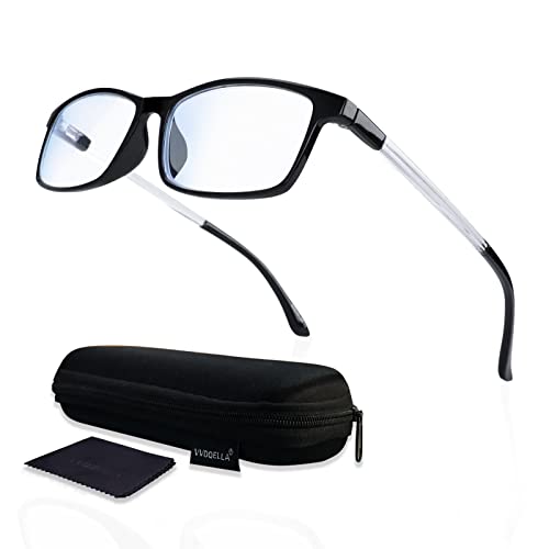 VVDQELLA Gafas Presbicia Hombre/Mujere Montura en TR90 Lentes Premium y Rectangular Anti Luz Azul Contra UV Gafas Lectura 0.0 para PC, Smartphone, TV, Ligeras y Durable