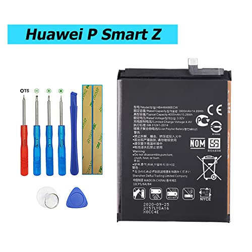 Vvsialeek HB446486ECW - Batería compatible con Huawei P Smart Z nova 5i Honor 9X Pro Enjoy 10 Plus con kit de herramientas