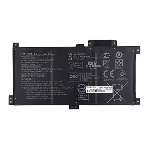 Vvsialeek WA03XL WA03 - Batería para portátil compatible con HP Pavilion X360 14-BA 15-BK 15-BR 15-BR001TX Series HSTNN-LB7T HSTNN-UB7H TPN-W126 916367-541 916367-421 916812-05 5 916 812-855