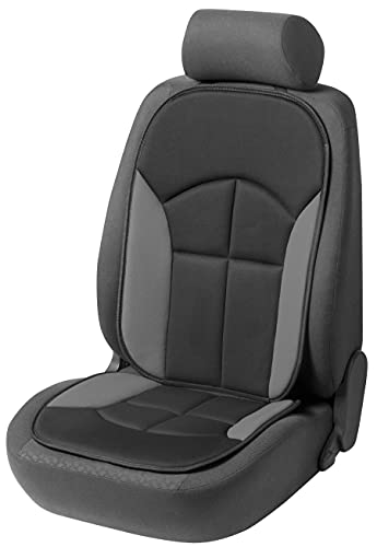 WALSER Cubierta del asiento del coche Novara La cubierta del asiento universal y la almohadilla projoectora en Negro gris protector de asiento para coche y camiones 13447