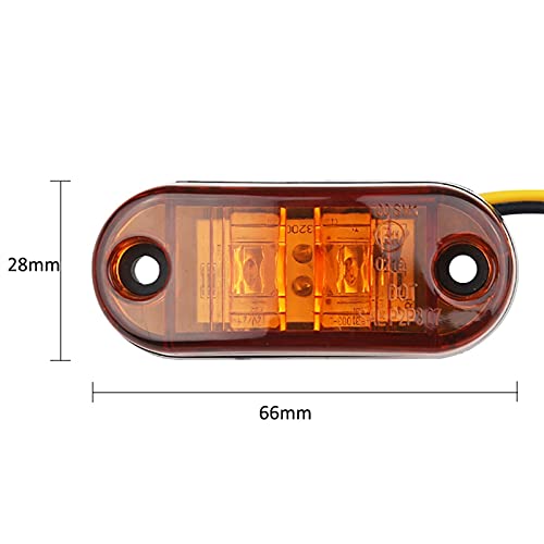 WangQianNan Luz de señal de Remolque 10 Piezas de 2 LED Solteanza Oval Trailer Light Car Truck Marker Light Light 1 2V 24V LED Piezas de Camiones Luz de Alerta