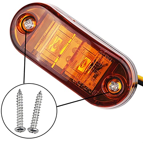 WangQianNan Luz de señal de Remolque 10 Piezas de 2 LED Solteanza Oval Trailer Light Car Truck Marker Light Light 1 2V 24V LED Piezas de Camiones Luz de Alerta