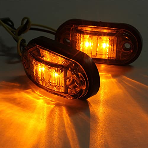 WangQianNan Luz de señal de Remolque 10 Piezas de 2 LED Solteanza Oval Trailer Light Car Truck Marker Light Light 1 2V 24V LED Piezas de Camiones Luz de Alerta