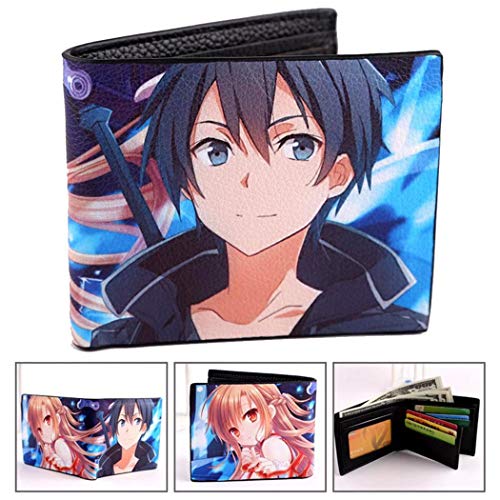 WANHONGYUE Sword Art Online Sao Billetera de Hombre Imagen de Anime Impresa Carteras de 6 Ranuras