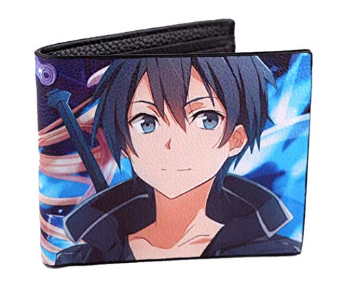 WANHONGYUE Sword Art Online Sao Billetera de Hombre Imagen de Anime Impresa Carteras de 6 Ranuras