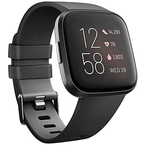 Wanme Compatible con Fitbit Versa 2 Correa Silicona Suave Ajustable Deportivo Pulsera de Reemplazo Compatible para Fitbit Versa 2 SE Mujeres y Hombres Pequeño Grande (L, 01 Negro)