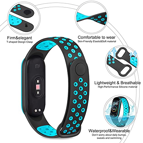 Wanme Correa Compatible con Xiaomi Mi Band 5 & Amazfit Band 5 & Xiaomi Mi Band 6, Pulseras Deportiva de Silicona Suave de Bicolor para Xiaomi Mi Band 5 / Amazfit Band 5 / Mi Band 6