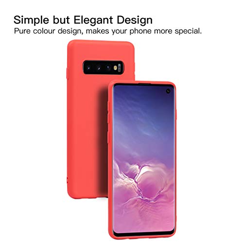 Wanxideng - 6X Funda para Samsung Galaxy S10, Carcasa en Silicona - [ Negro + Blanco Translúcido + Azul Oscuro + Rojo + Rosado + Menta Verde ]