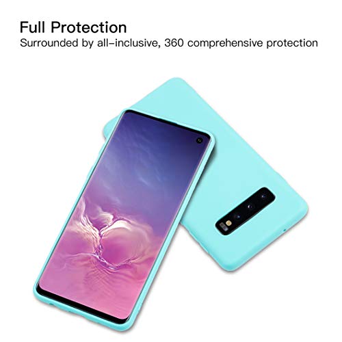 Wanxideng - 6X Funda para Samsung Galaxy S10, Carcasa en Silicona - [ Negro + Blanco Translúcido + Azul Oscuro + Rojo + Rosado + Menta Verde ]