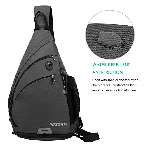 Waterfly Mochila Cruzada Pecho Mochila Bandolera Casual para Ciclismo Senderismo Hombre y Mujer (Gris Oscuro)