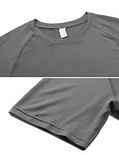 Wayleb T-Shirt Compresión Hombre Camiseta de Manga Corta Hombre Camisetas Deportivos Hombre Transpirable Seco RáPido T-Shirts para Correr Ejercicio Gimnasio Ciclismo Casuale