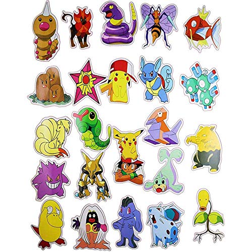 WayOuter Pokémon Pegatinas 80pcs Únicas y Frescas para Niños Adolescentes Portátil Guitarra Patinetas de Viaje Pegatinas Impermeables