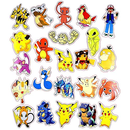 WayOuter Pokémon Pegatinas 80pcs Únicas y Frescas para Niños Adolescentes Portátil Guitarra Patinetas de Viaje Pegatinas Impermeables