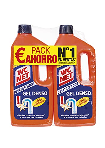 WC Net - Energy Desatascador Gel para Tuberías, Desatasca a la Primera, Pack 2 Uds x 1L