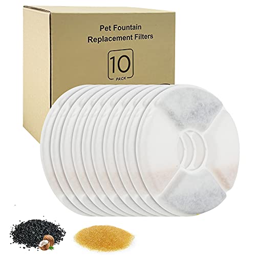 WD&CD 10PCS Filtros de Repuesto de Fuentes de Mascotas con Resina y Carbón Activo, Repuesto de Filtros Agua Gato para Fuentes de Agua Gato/Perro para Fuentes de Flores